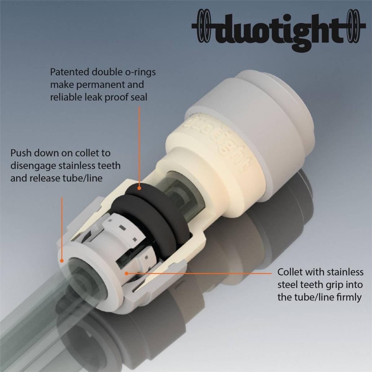 Duotight T-stykke 9.5mm (3/8