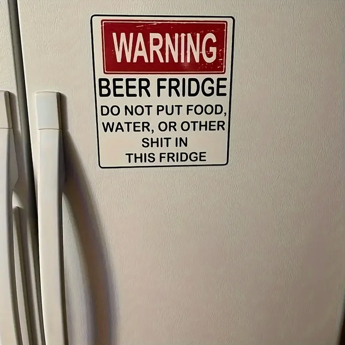 Kjøleskapsmagnet, Warning