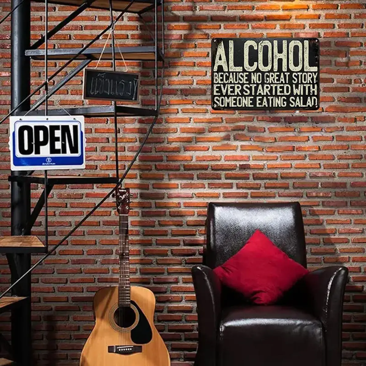 Tinnskilt, retro alkohol